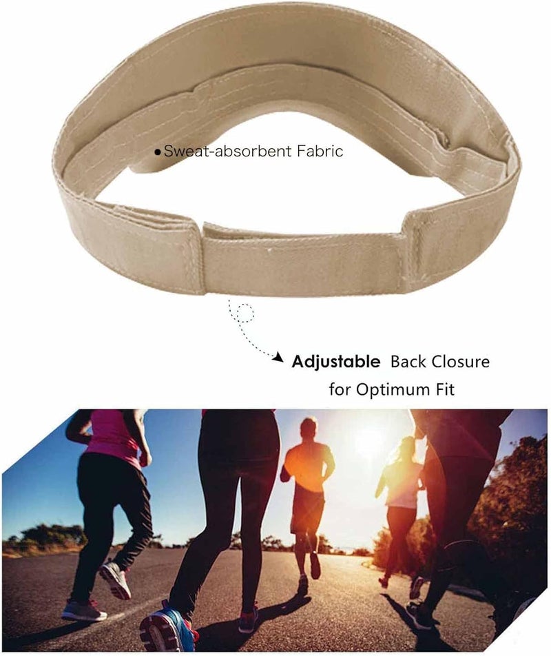 AZJ Store Sun Visor Hats for Women Men Adjustable UV Protection Outdoor Sports Golf Running Sun Caps - Image 3